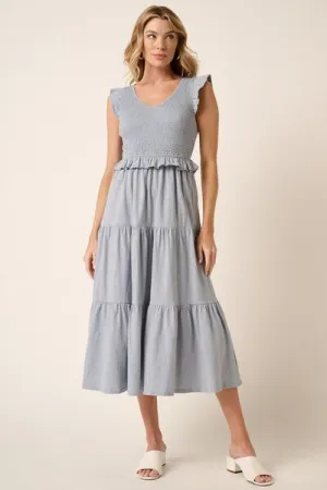 Hazel Blues® |  Mittoshop Smocked Ruffled Tiered Midi Dress