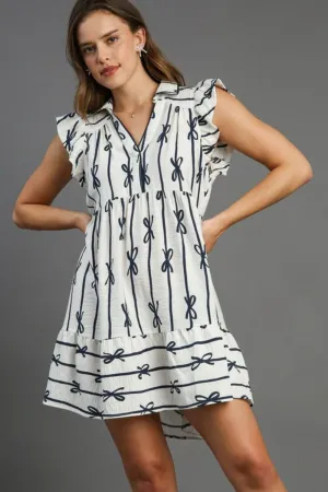 Hazel Blues® | Umgee Ribbon Collared Mini A-Line Dress