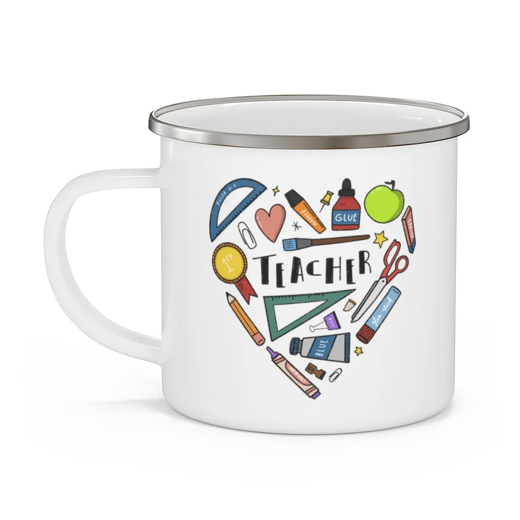 Heart Collage Enamel Mug