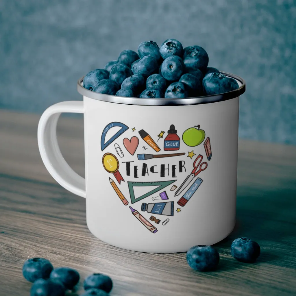 Heart Collage Enamel Mug