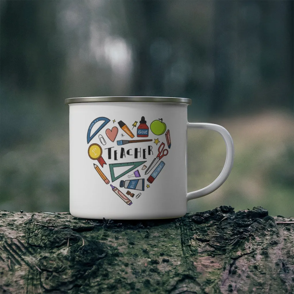 Heart Collage Enamel Mug