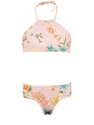 High Neck Lettuce Edge Bikini
