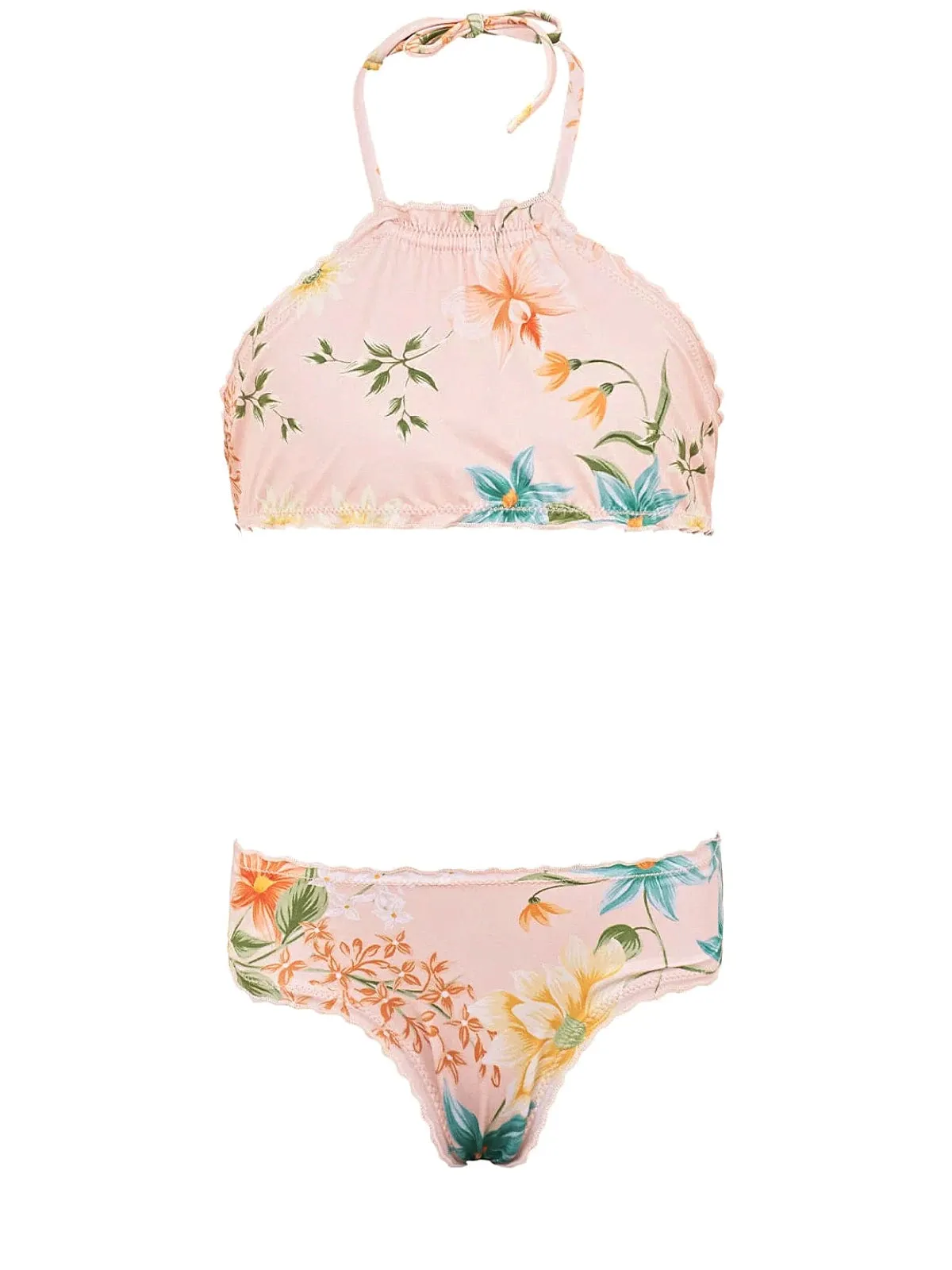 High Neck Lettuce Edge Bikini