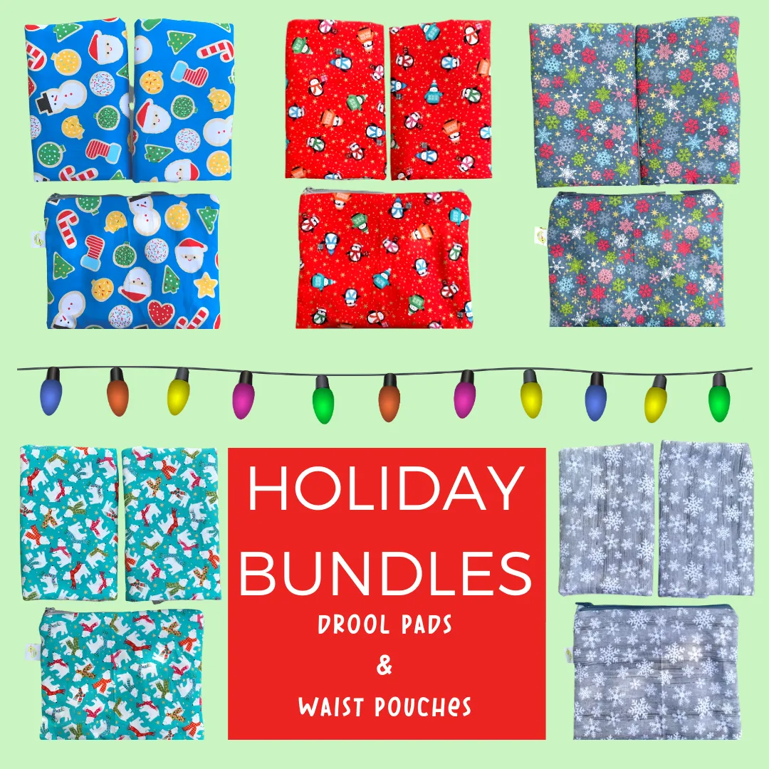 Holiday Drool Pad/Pouch Bundles