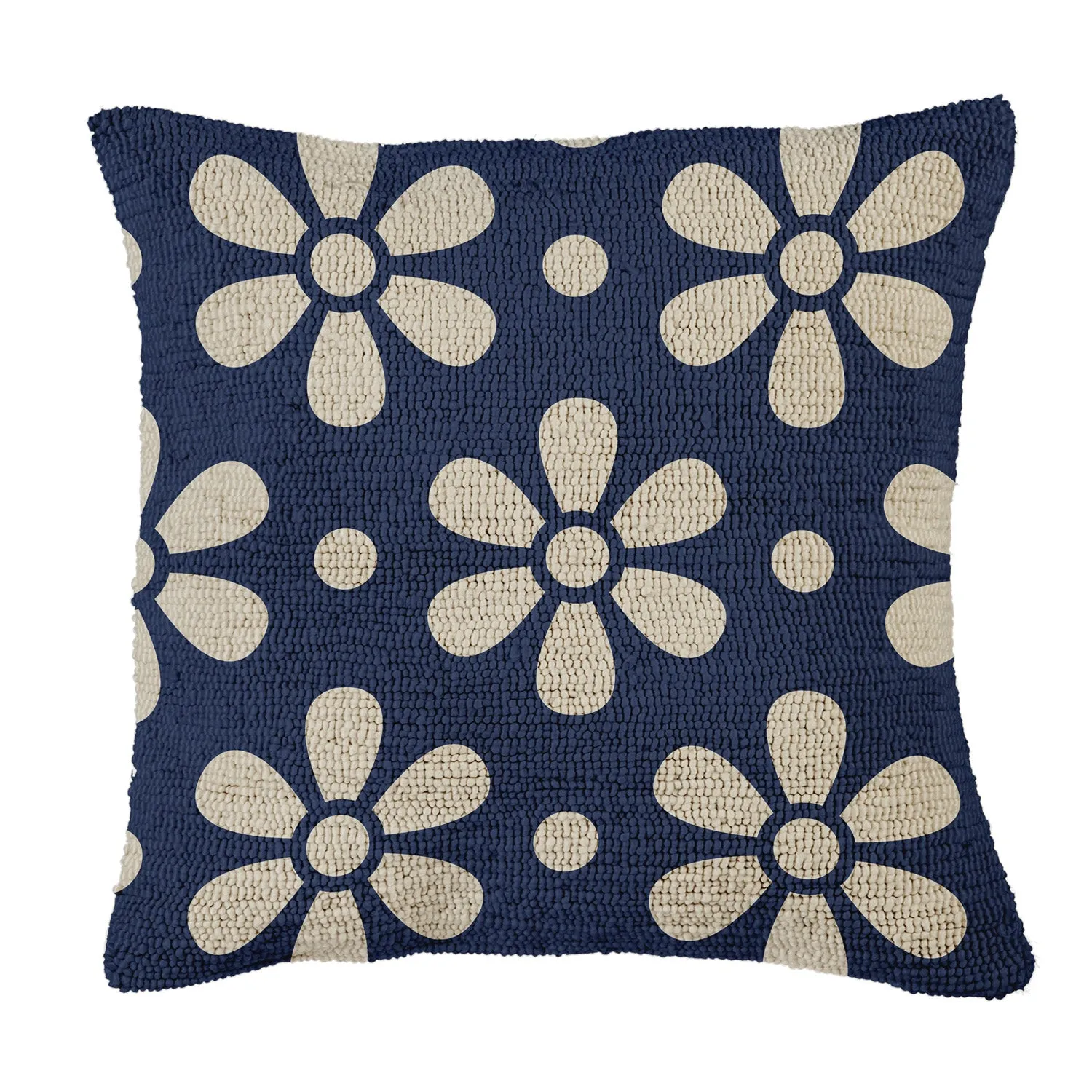 Hooked Pillow 18"x18" Daisy Chain Blue,4p21156