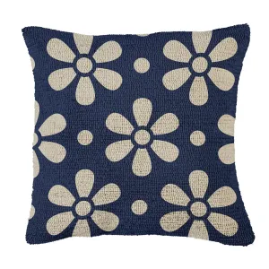 Hooked Pillow 18"x18" Daisy Chain Blue,4p21156