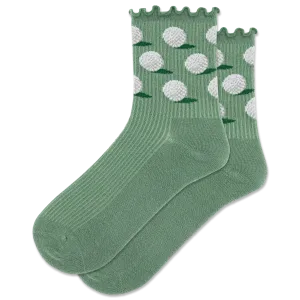 HOTSOX Women's Golf Ball Lettuce Edge Crew Sock