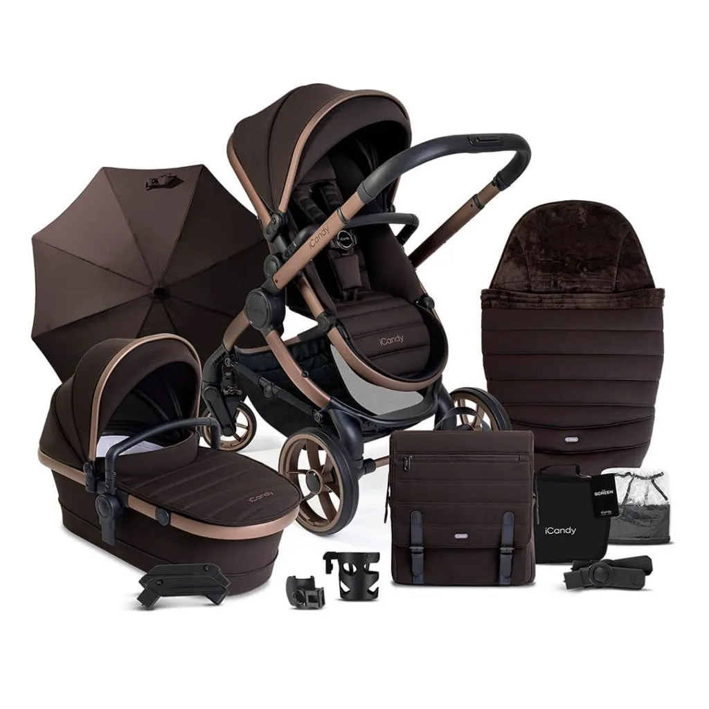 ICANDY Peach 7 Complete Travel System with Cybex Cloud T i-Size Plus - Pecan (Special Edition)