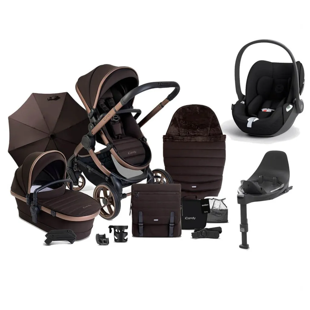 ICANDY Peach 7 Complete Travel System with Cybex Cloud T i-Size Plus - Pecan (Special Edition)