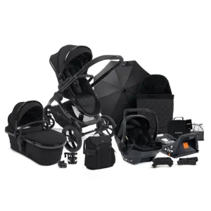 ICANDY Peach 7 Designer Collection Cerium Complete Bundle with COCOON Car Seat and Base - Black