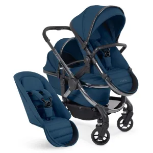 ICANDY Peach 7 Double Pushchair and Carrycot Combo Set - Cobalt