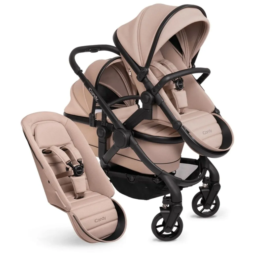 ICANDY Peach 7 Double Pushchair and Carrycot Combo Set - Cookie