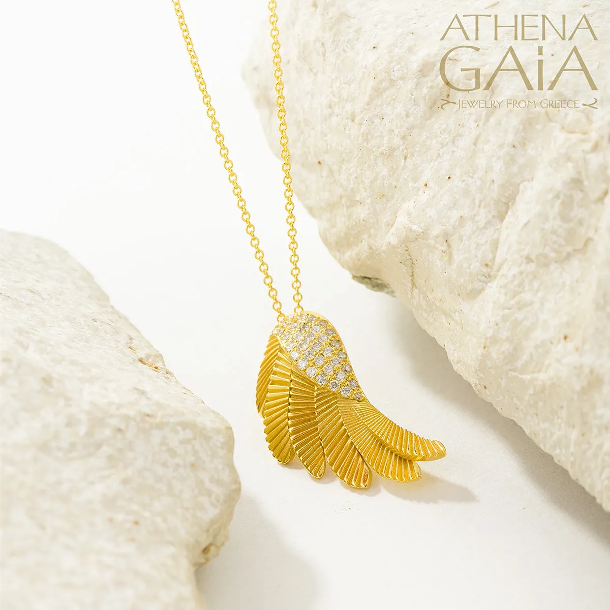 Icarus Golden Wing Necklace (Large)