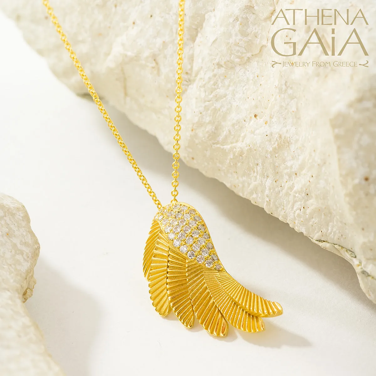 Icarus Golden Wing Necklace (Large)