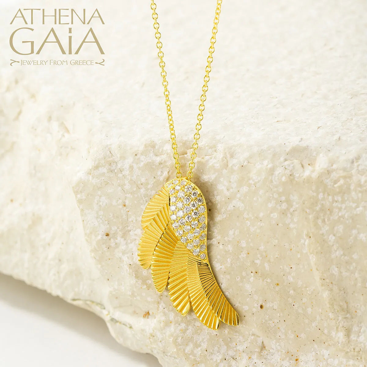 Icarus Golden Wing Necklace (Large)