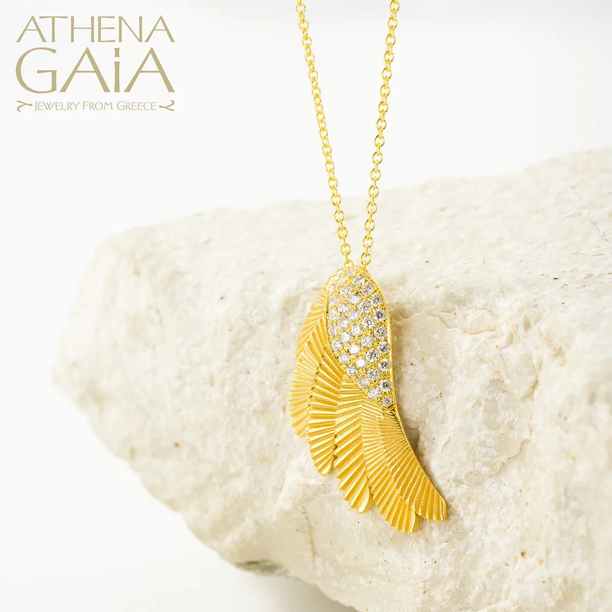 Icarus Golden Wing Necklace (Large)