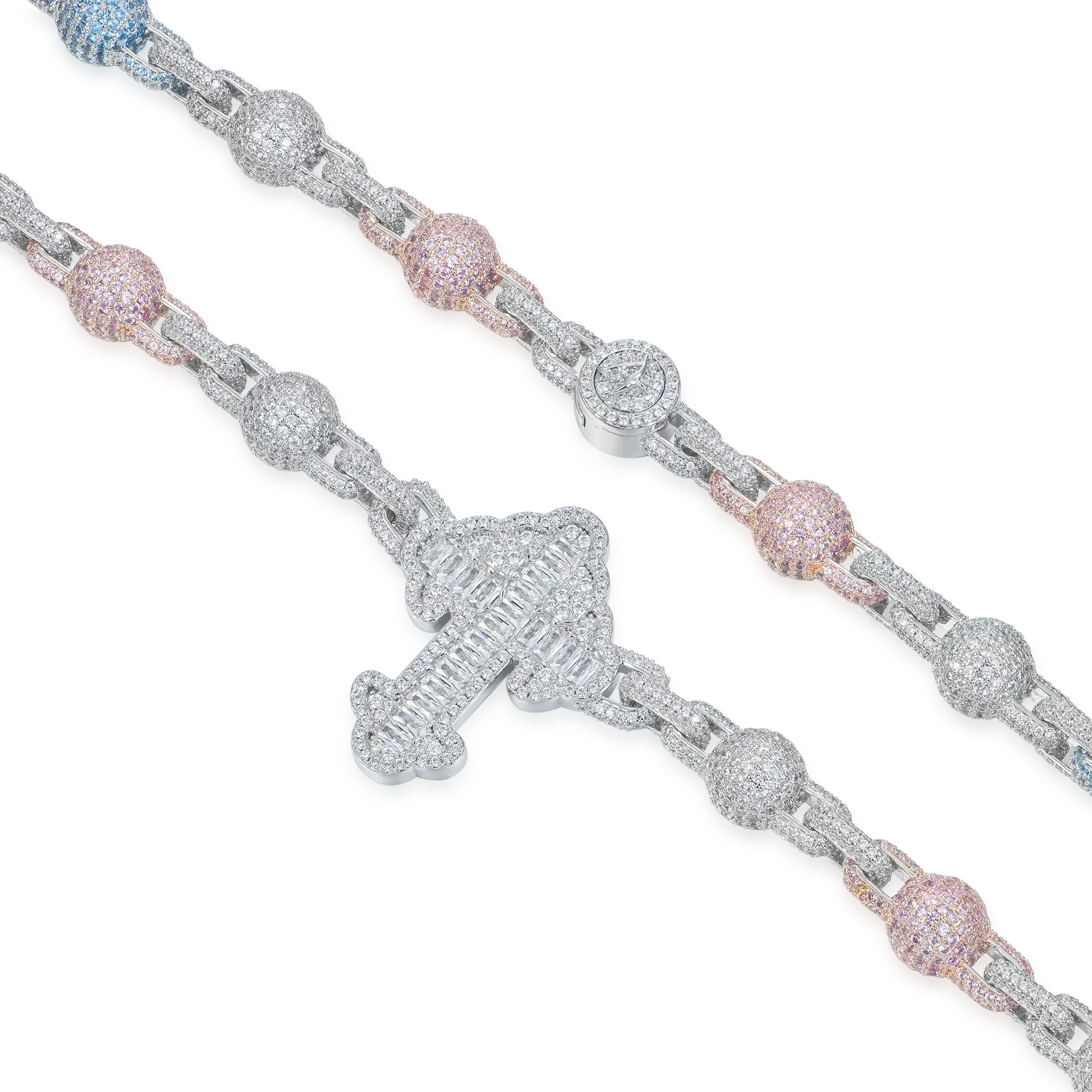 Iced Cross Ball Chain