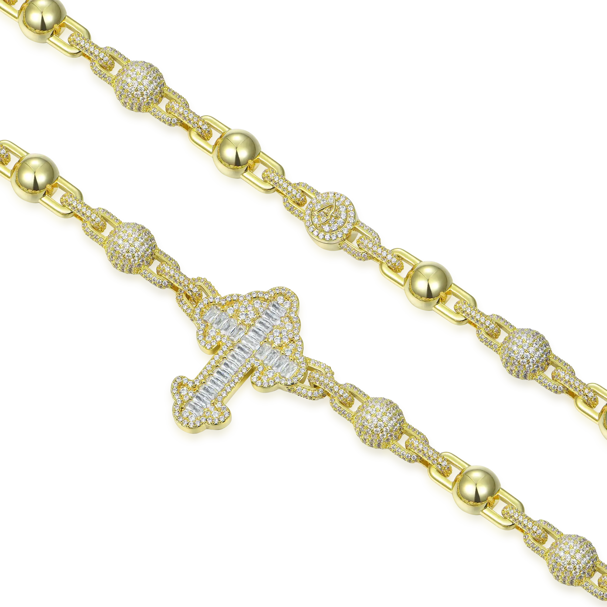 Iced Cross Ball Chain