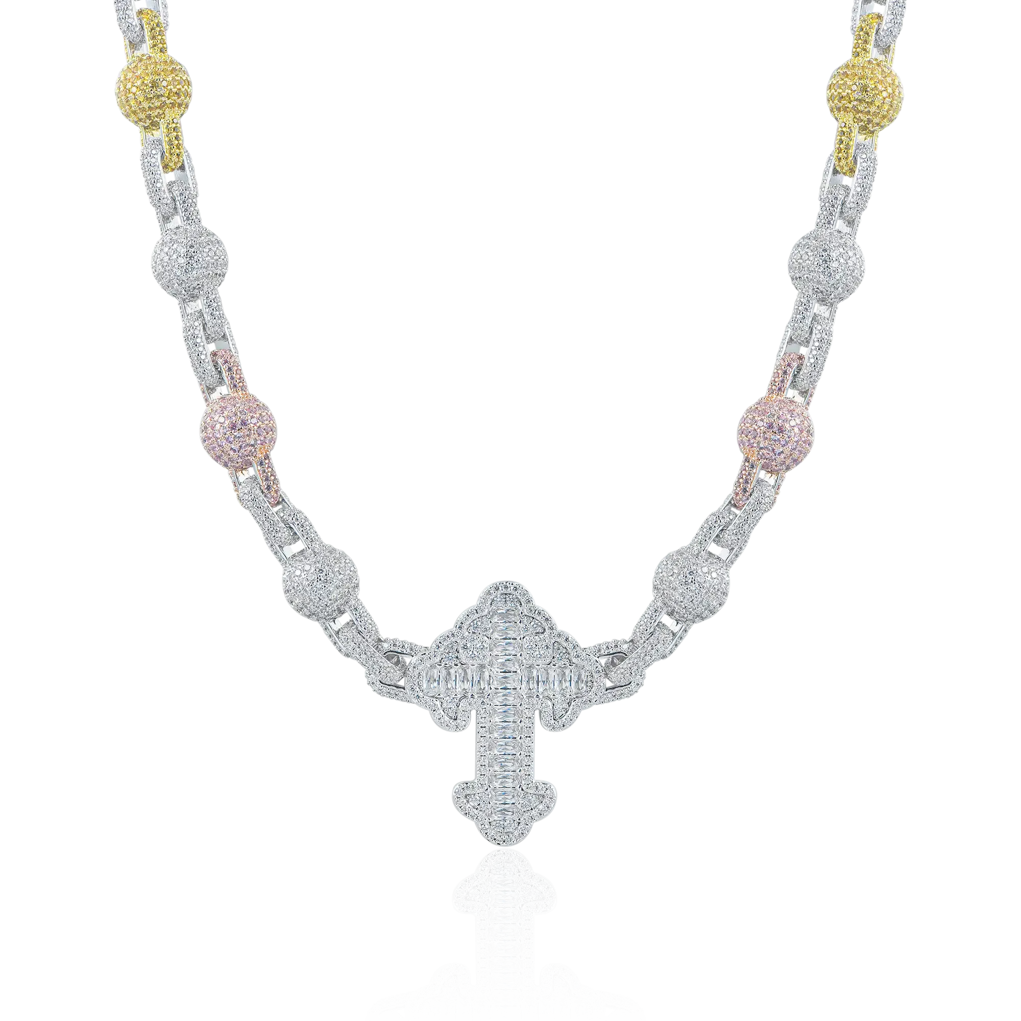 Iced Cross Ball Chain