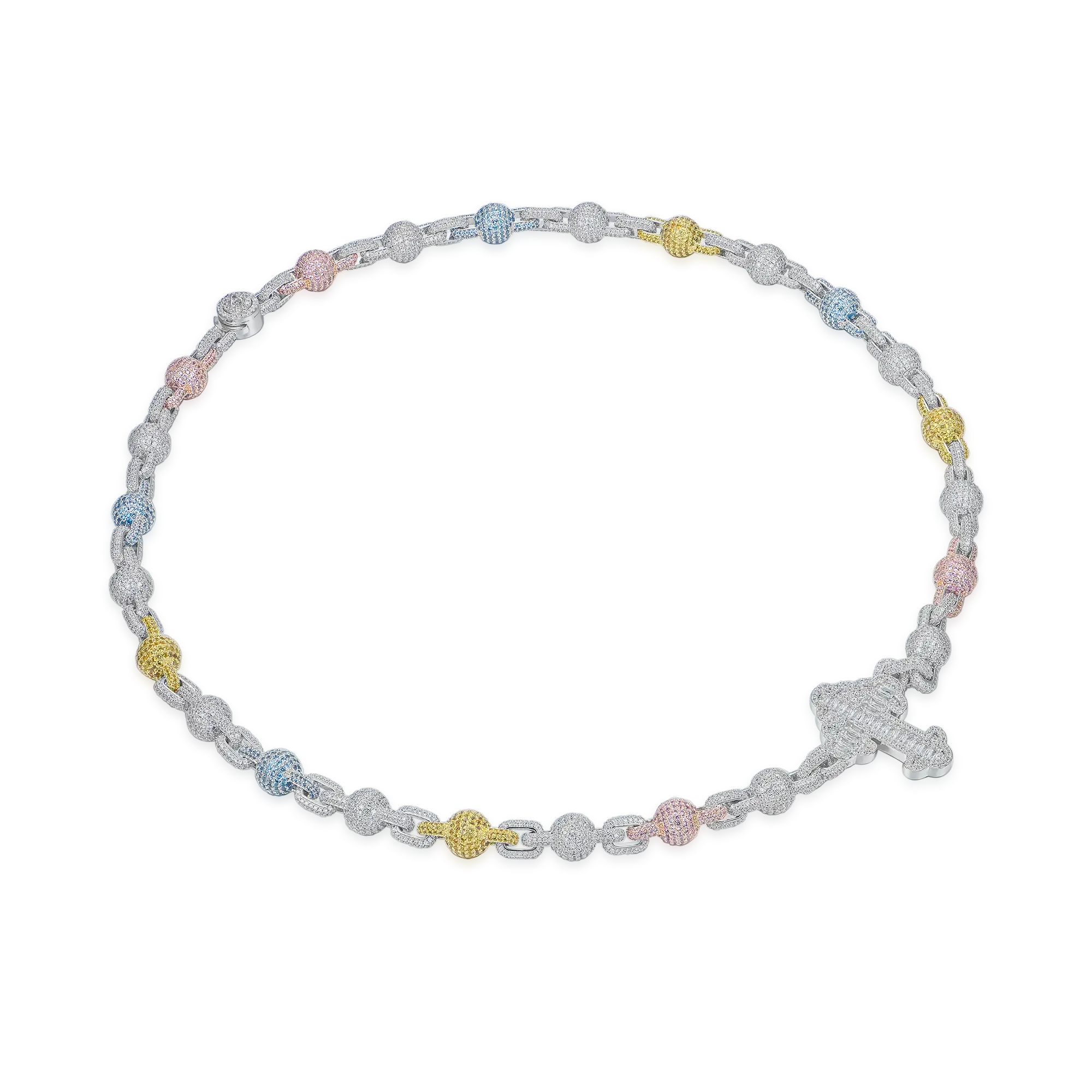 Iced Cross Ball Chain