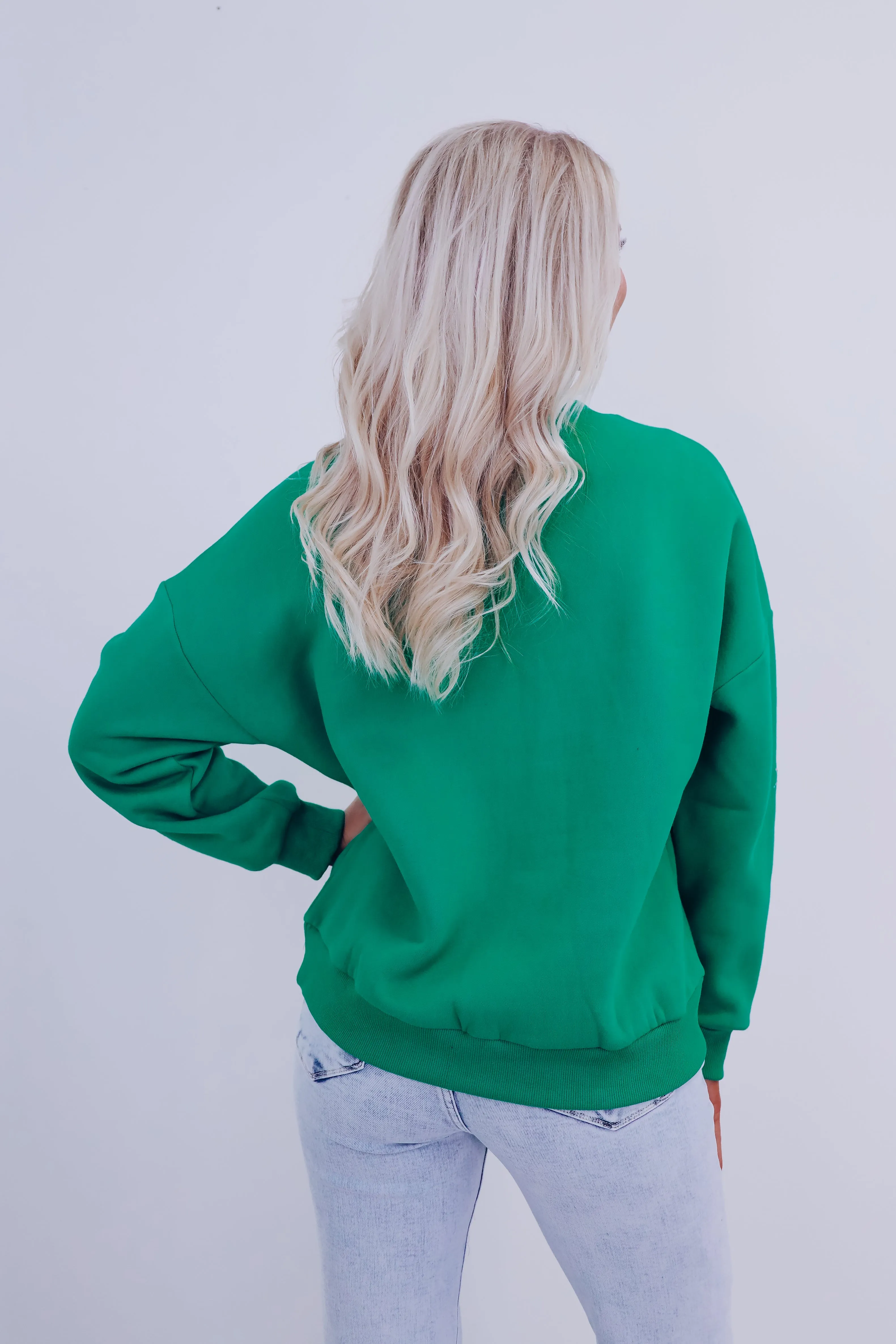 Icy Crystals Snowflake Sweatshirt- Green