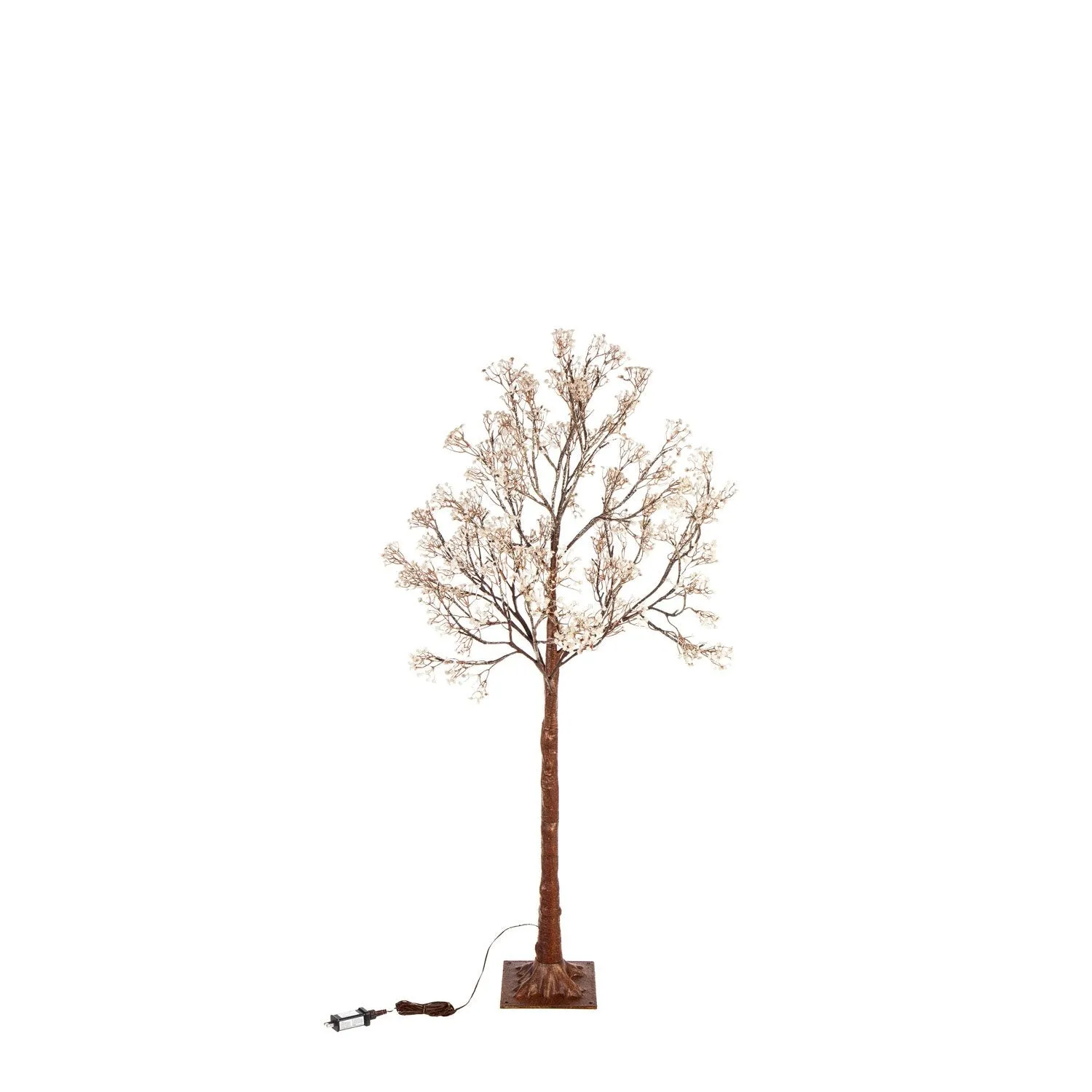 Indoor/Outdoor Electric Lighted Faux Gypsophila Twig Tree, 4' Tall,2phl130