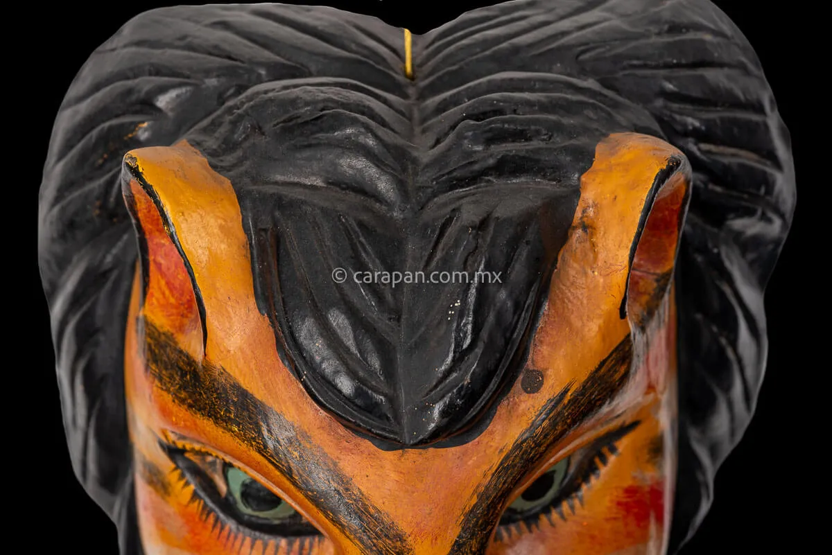 Jaguar-Lion Mask Mexican Woodcarving