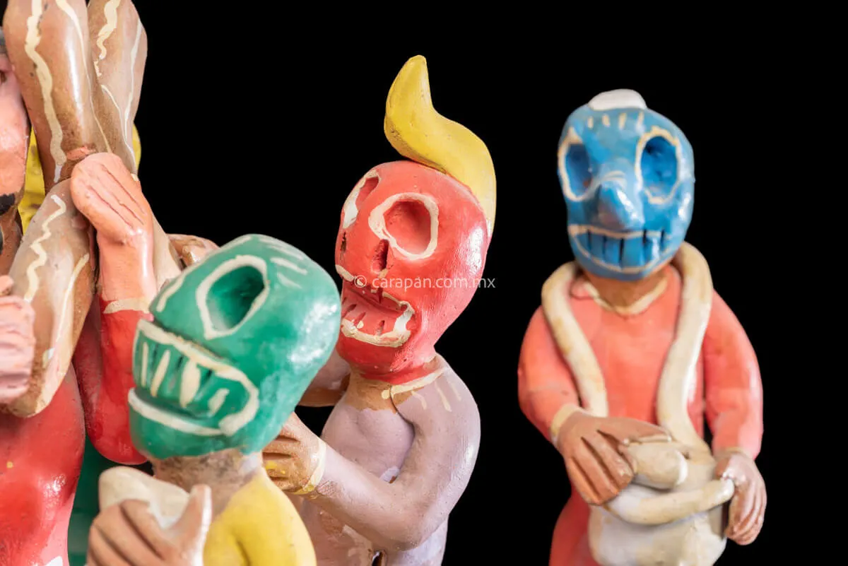 Jesus Carrying the Cross Ocumicho Vintage Surreal  Pottery
