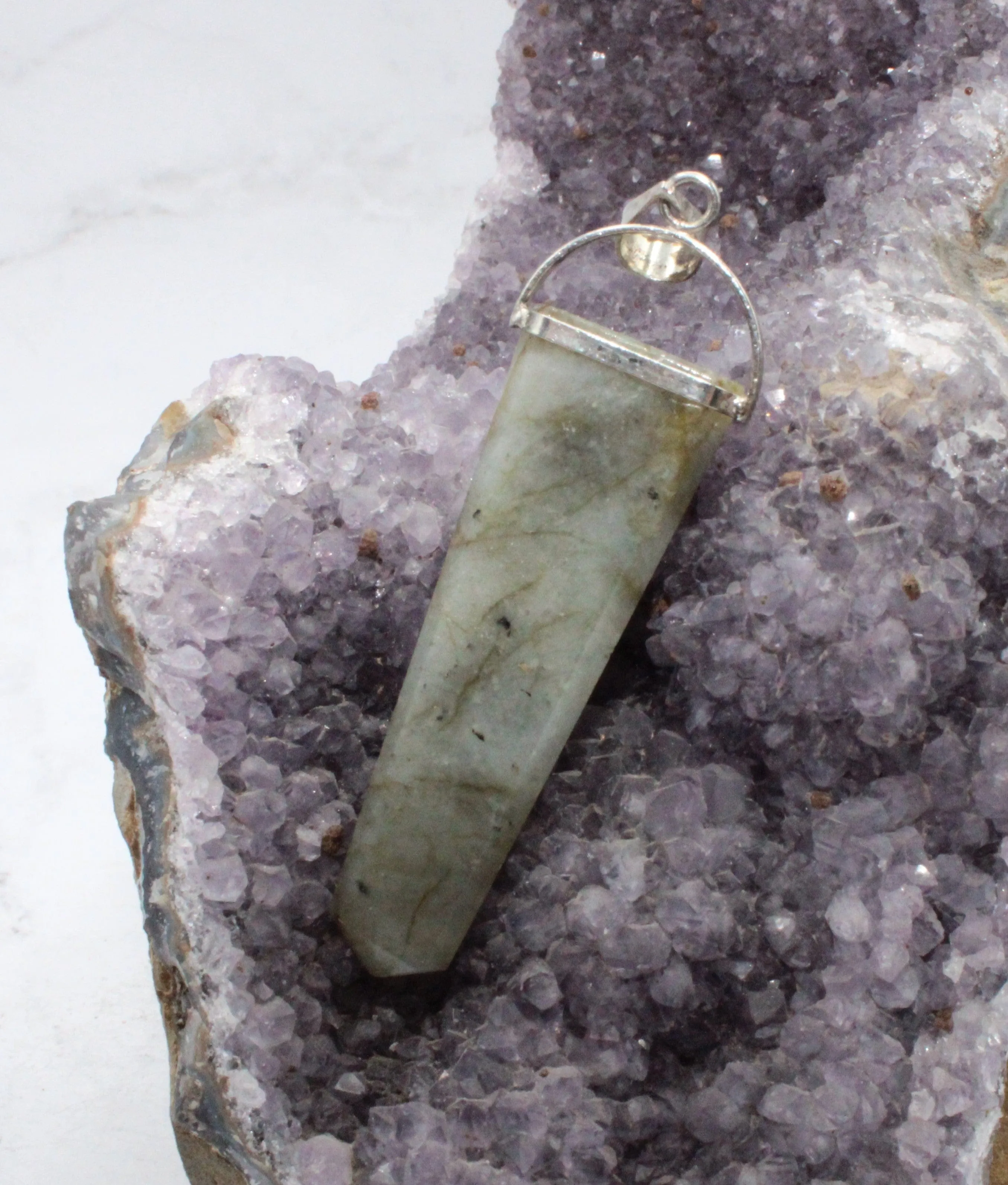 Labradorite Chakra Pendant Sterling Silver