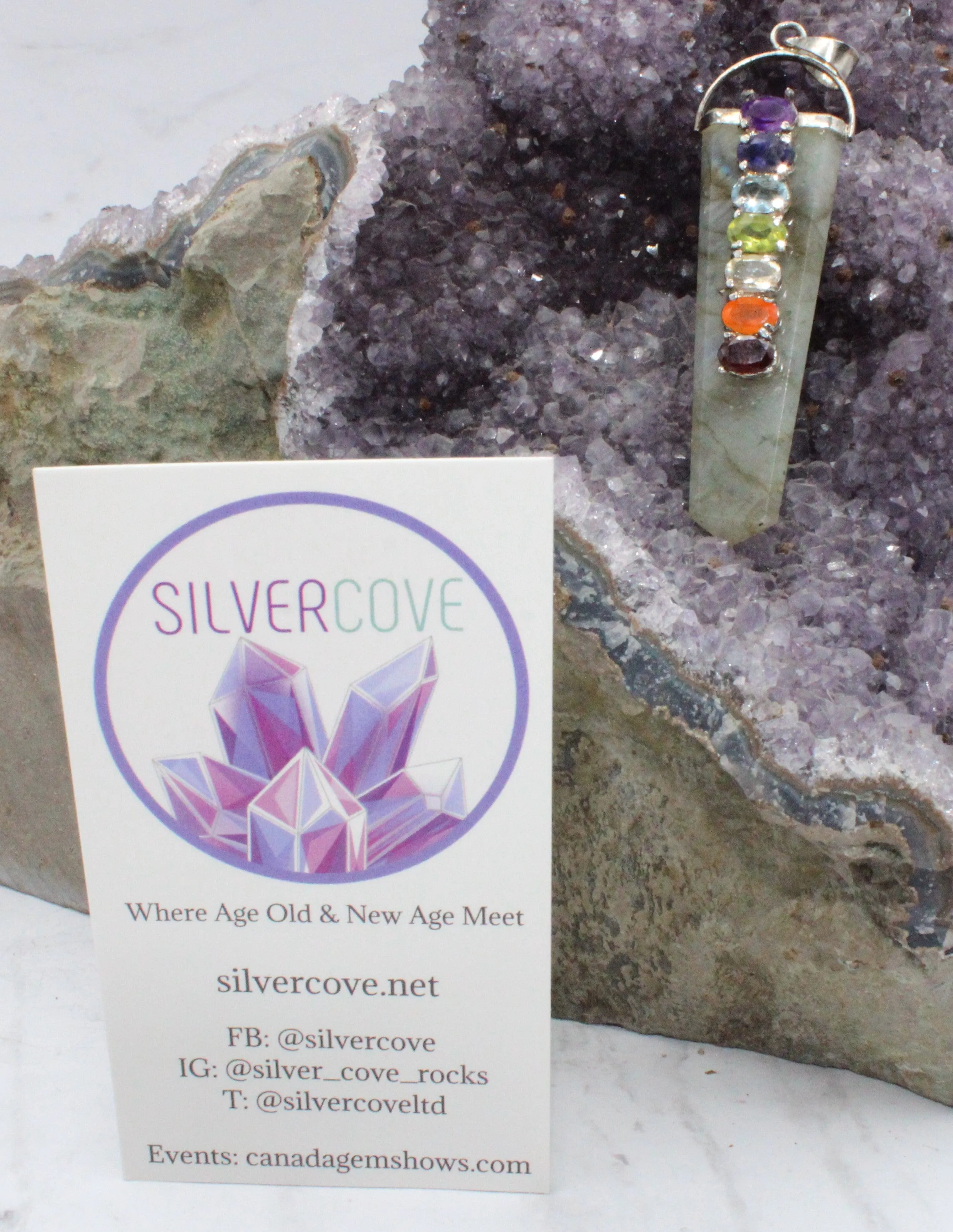 Labradorite Chakra Pendant Sterling Silver