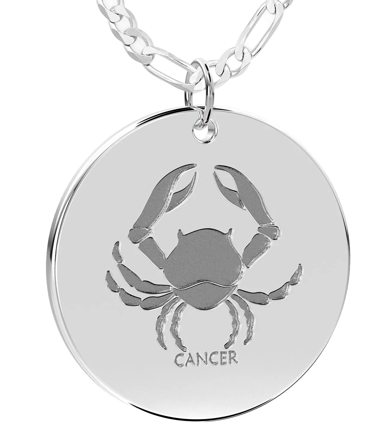 Ladies 925 Sterling Silver 1in Round Aquarius Zodiac Polished Pendant Necklace