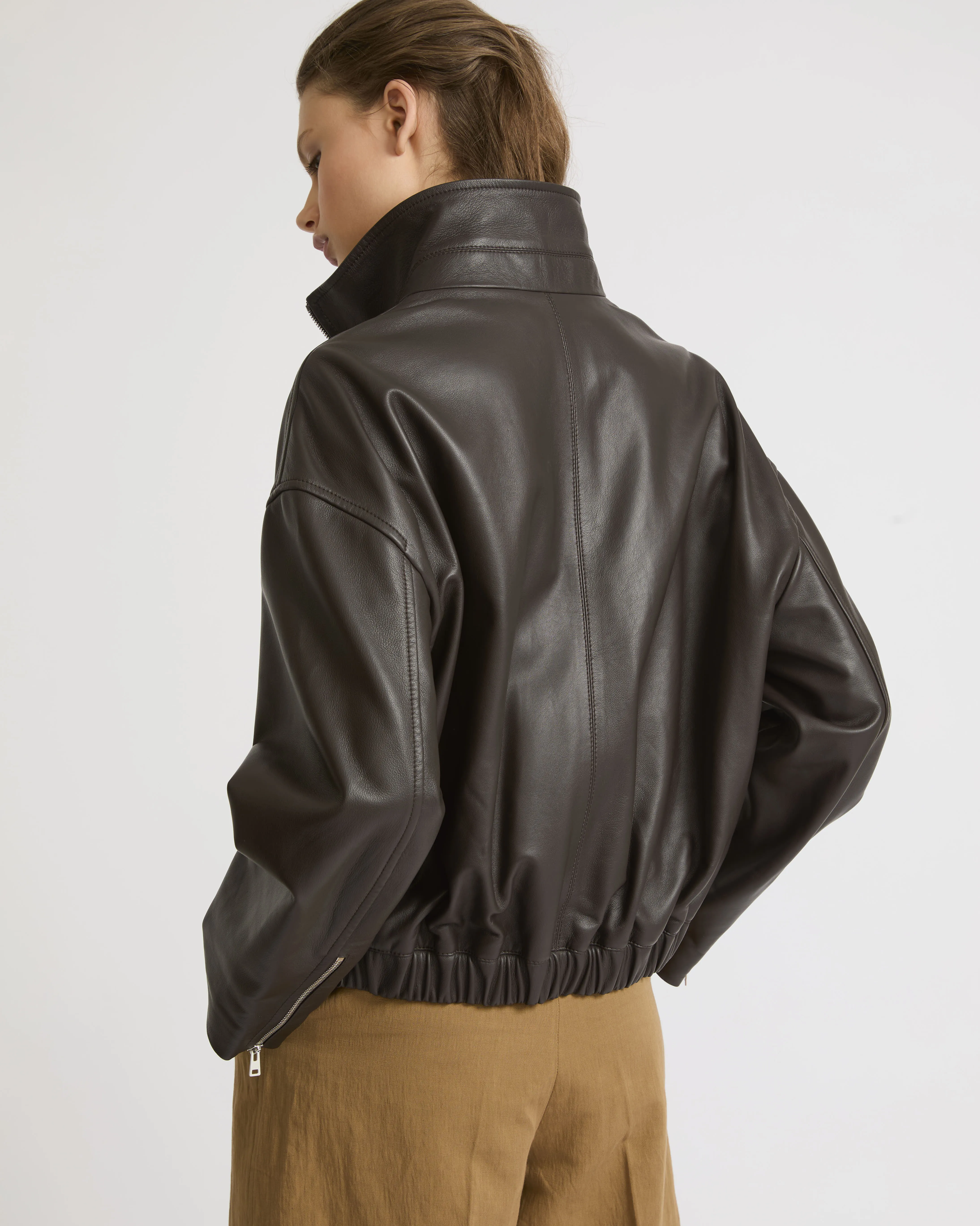 Lamb leather blouson
