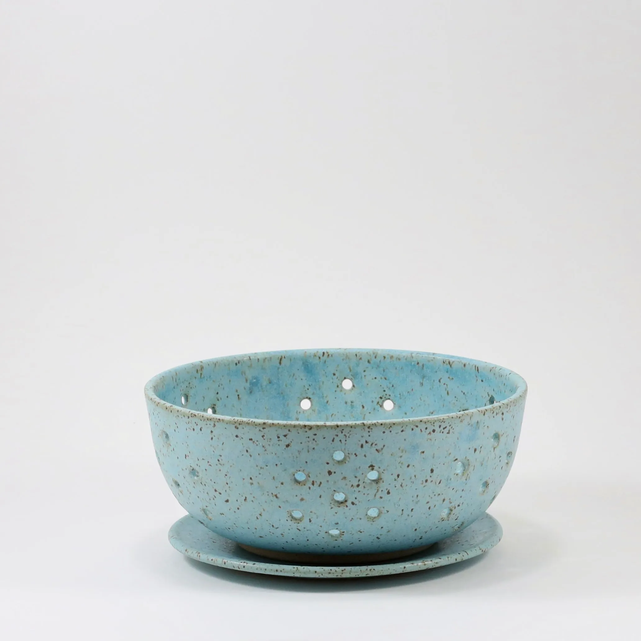 Large Berry Bowl with Saucer in Robin's Egg by Rachael Pots