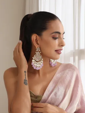 Light Purple Color Kundan Earrings