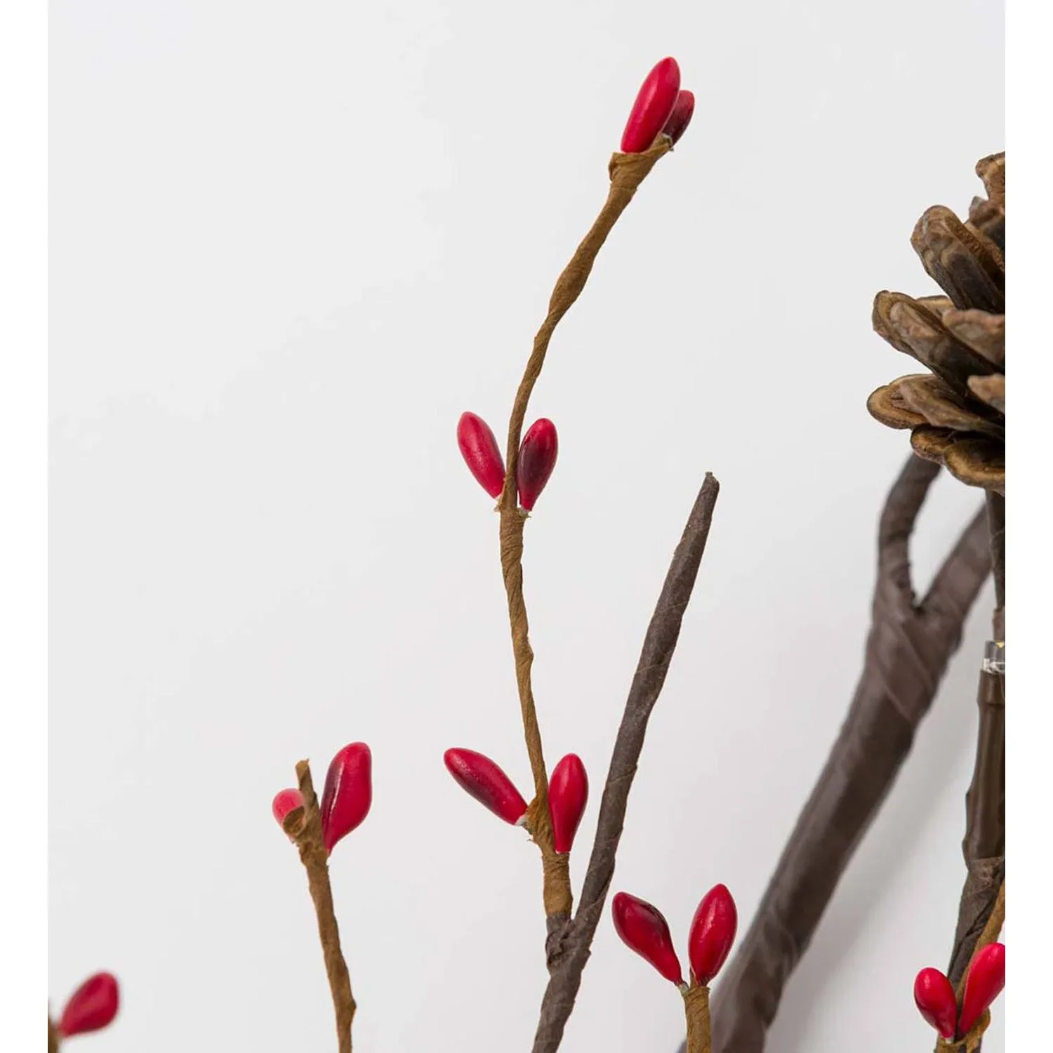 Lighted Pine Cone and Red Berry Garland,65j59