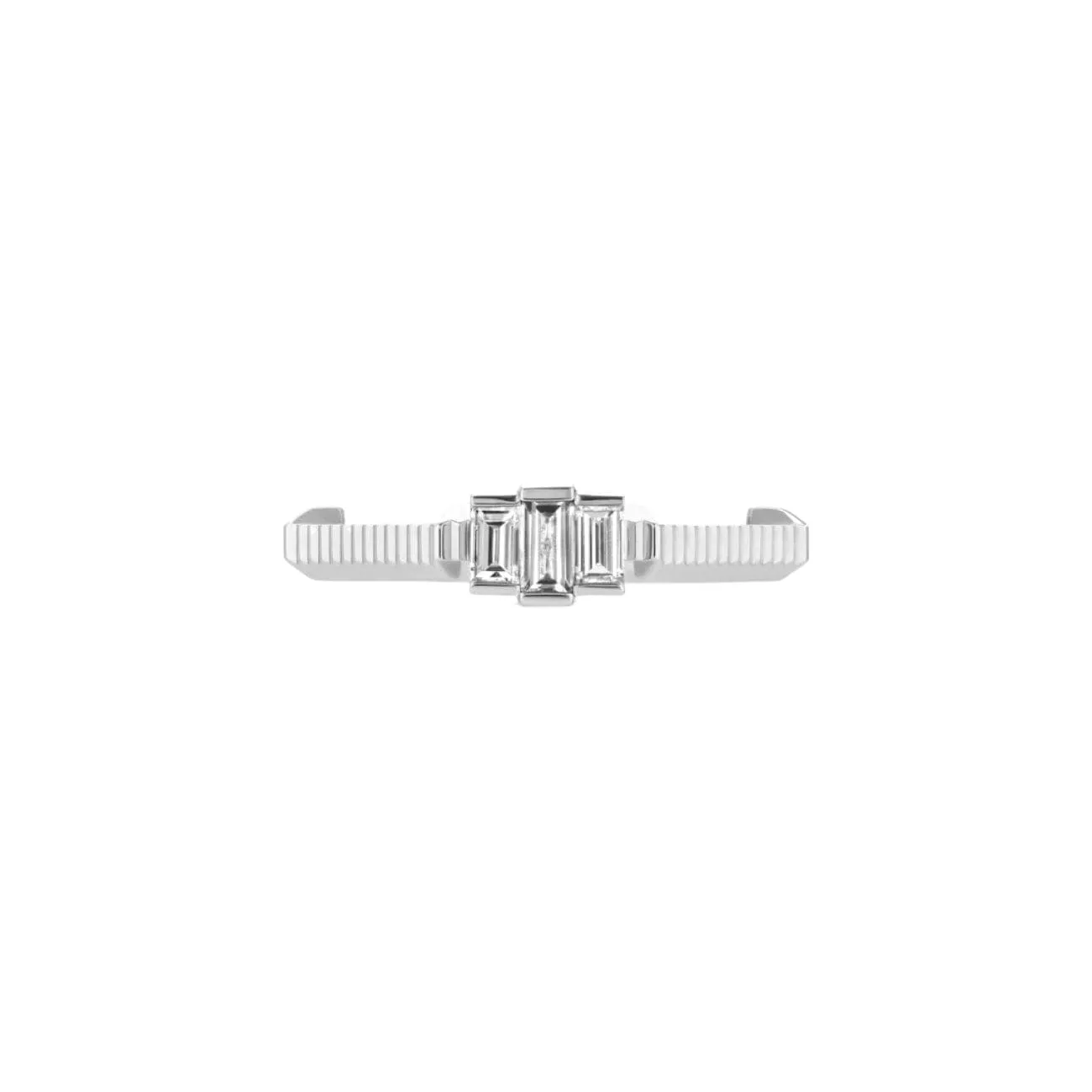 Link To Love 18K White Gold Baguette Diamond Ring