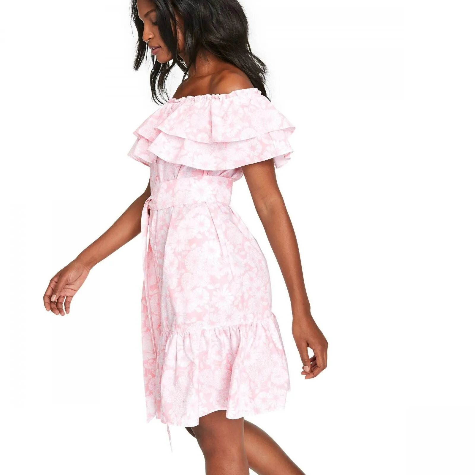 Lisa Marie Fernandez for TRGT Floral Off the Shoulder Dress