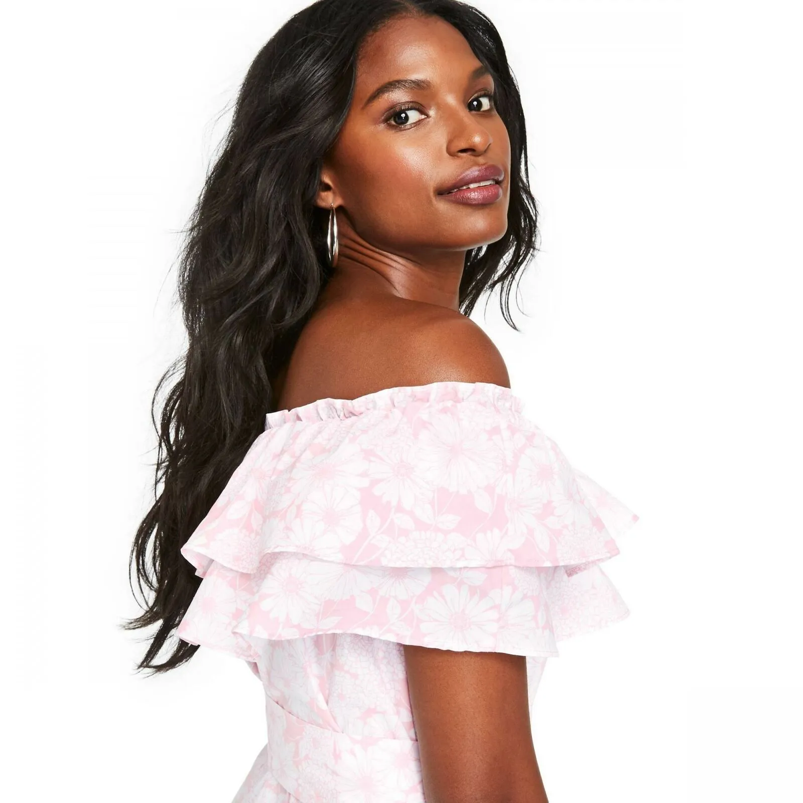 Lisa Marie Fernandez for TRGT Floral Off the Shoulder Dress