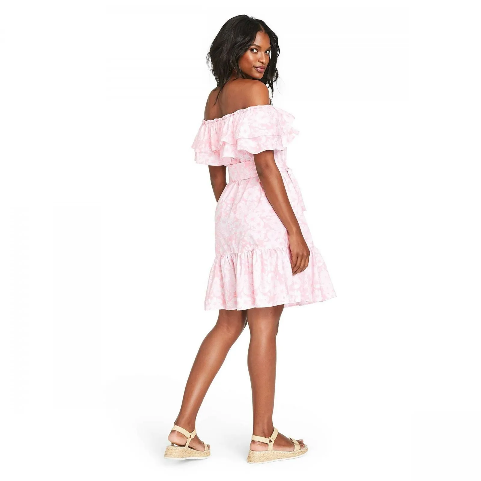 Lisa Marie Fernandez for TRGT Floral Off the Shoulder Dress