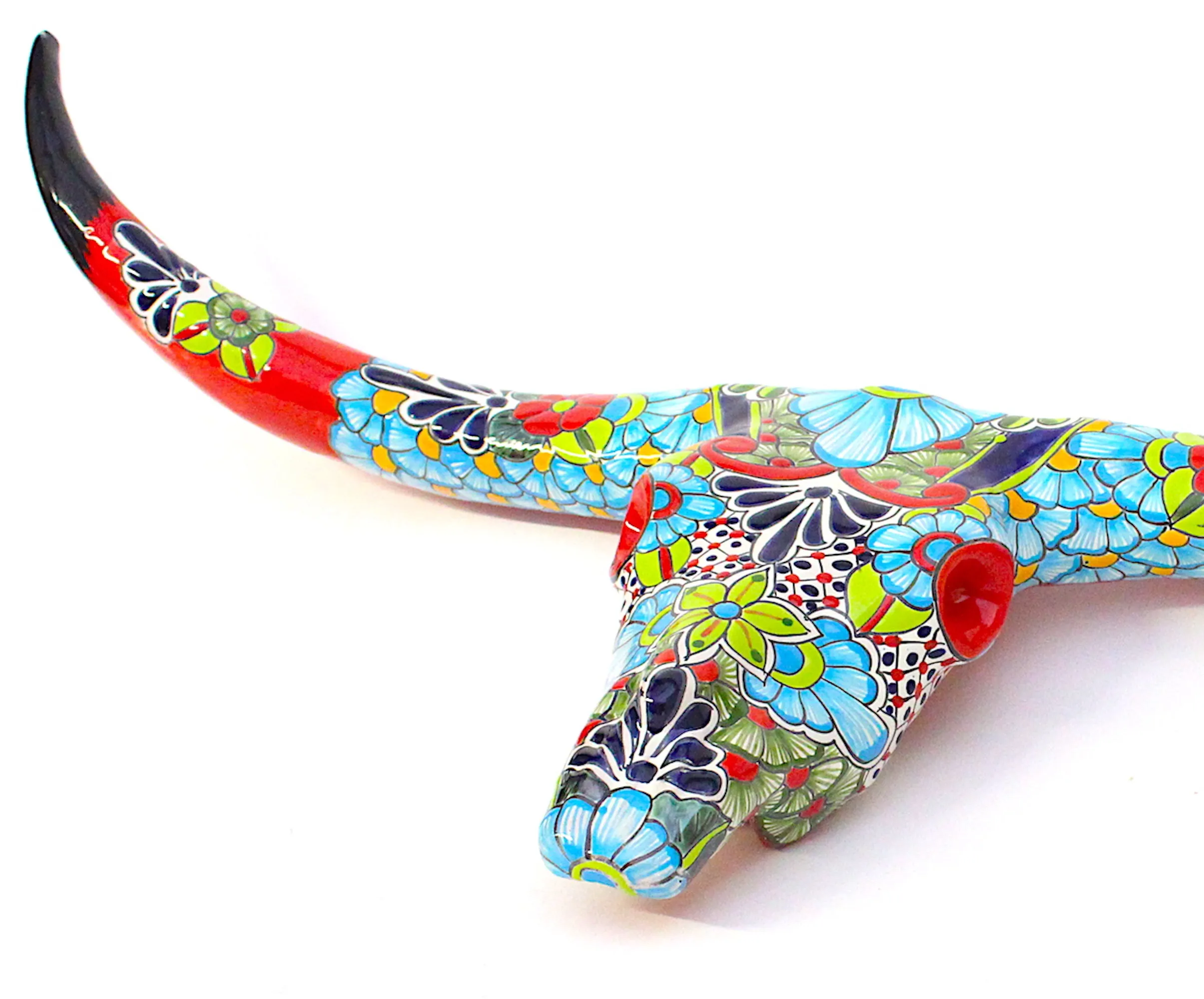 Longhorn Sculpture | Talavera Red Large