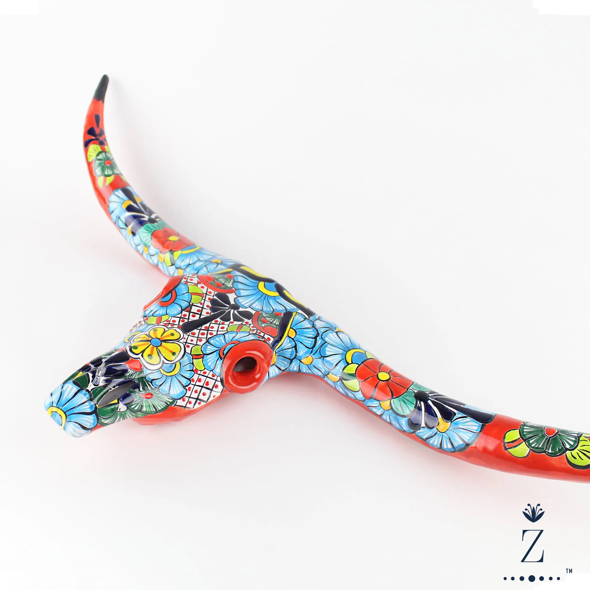Longhorn Sculpture | Talavera Red Large