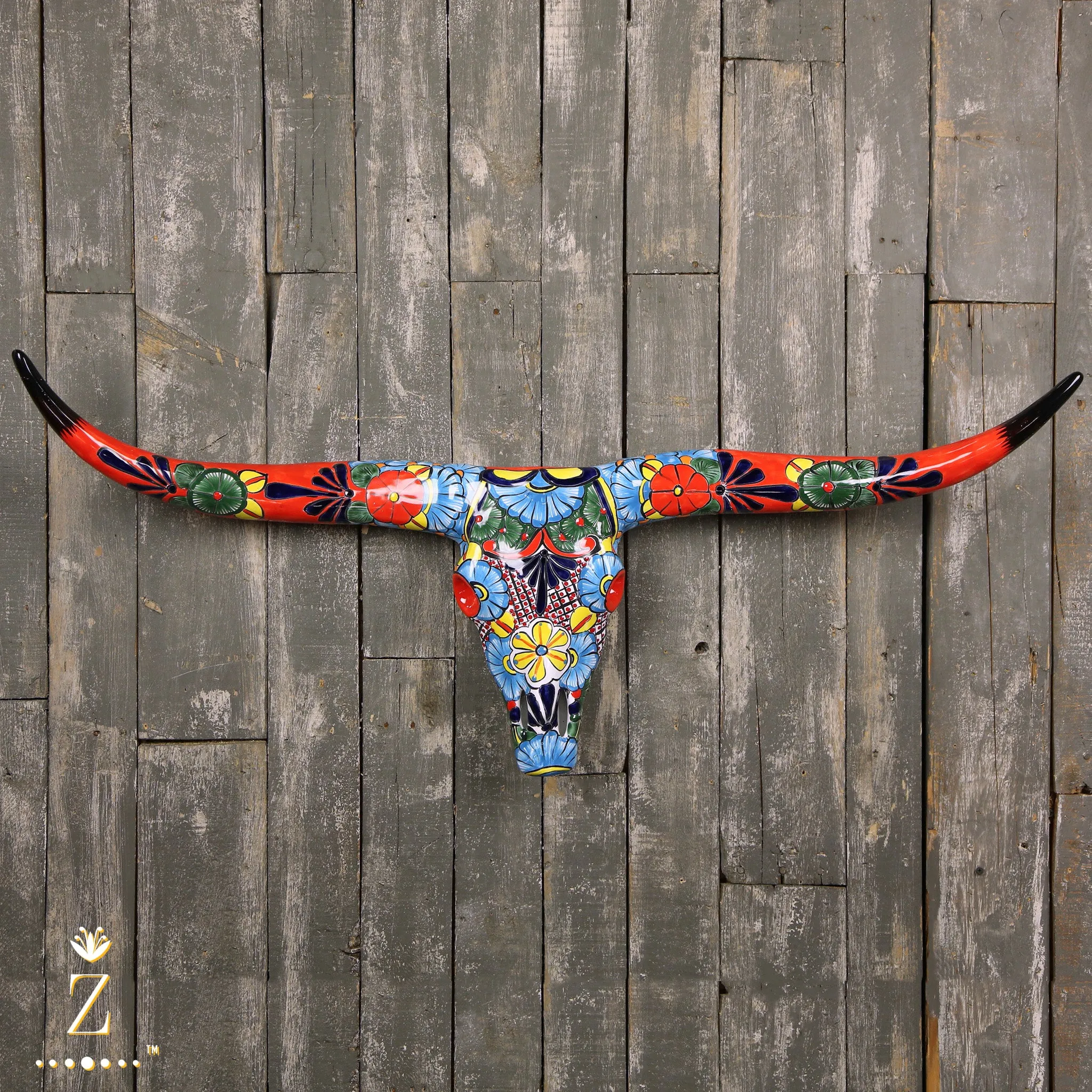 Longhorn Sculpture | Talavera Red Large