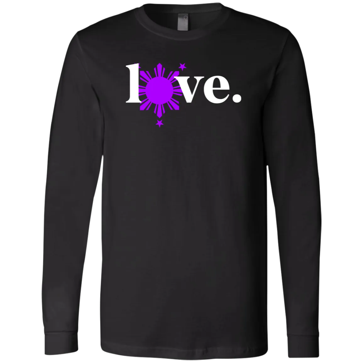 Love with Purple Sun and Stars Unisex Jersey Long Sleeve T-Shirt