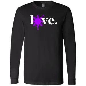 Love with Purple Sun and Stars Unisex Jersey Long Sleeve T-Shirt