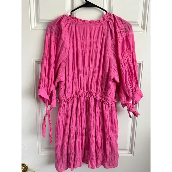 Lovers   Friends Finnegan Pink Smocked Mini Dress size small