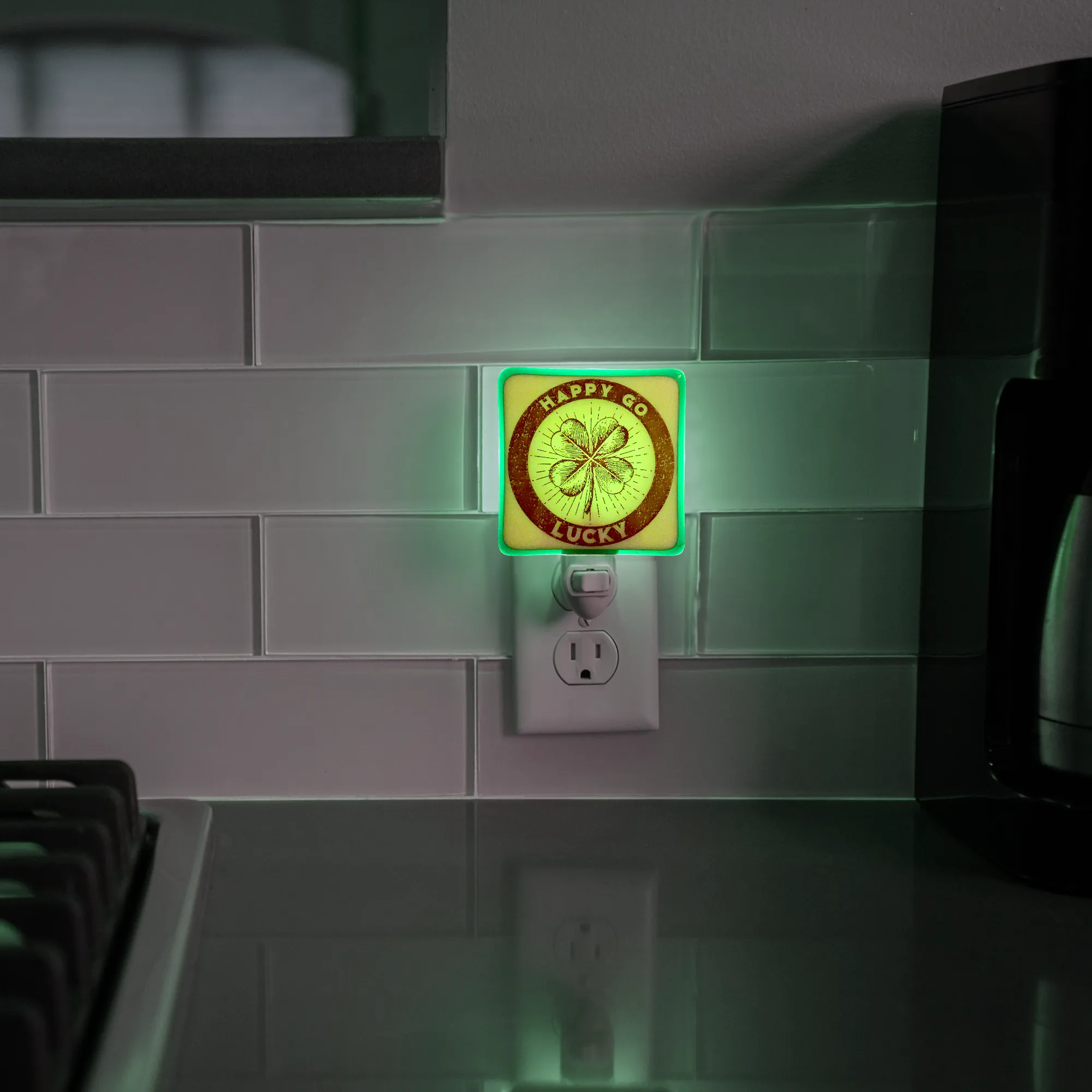 Lucky Four-leaf Clover Shamrock Night Light “Happy Go Lucky”