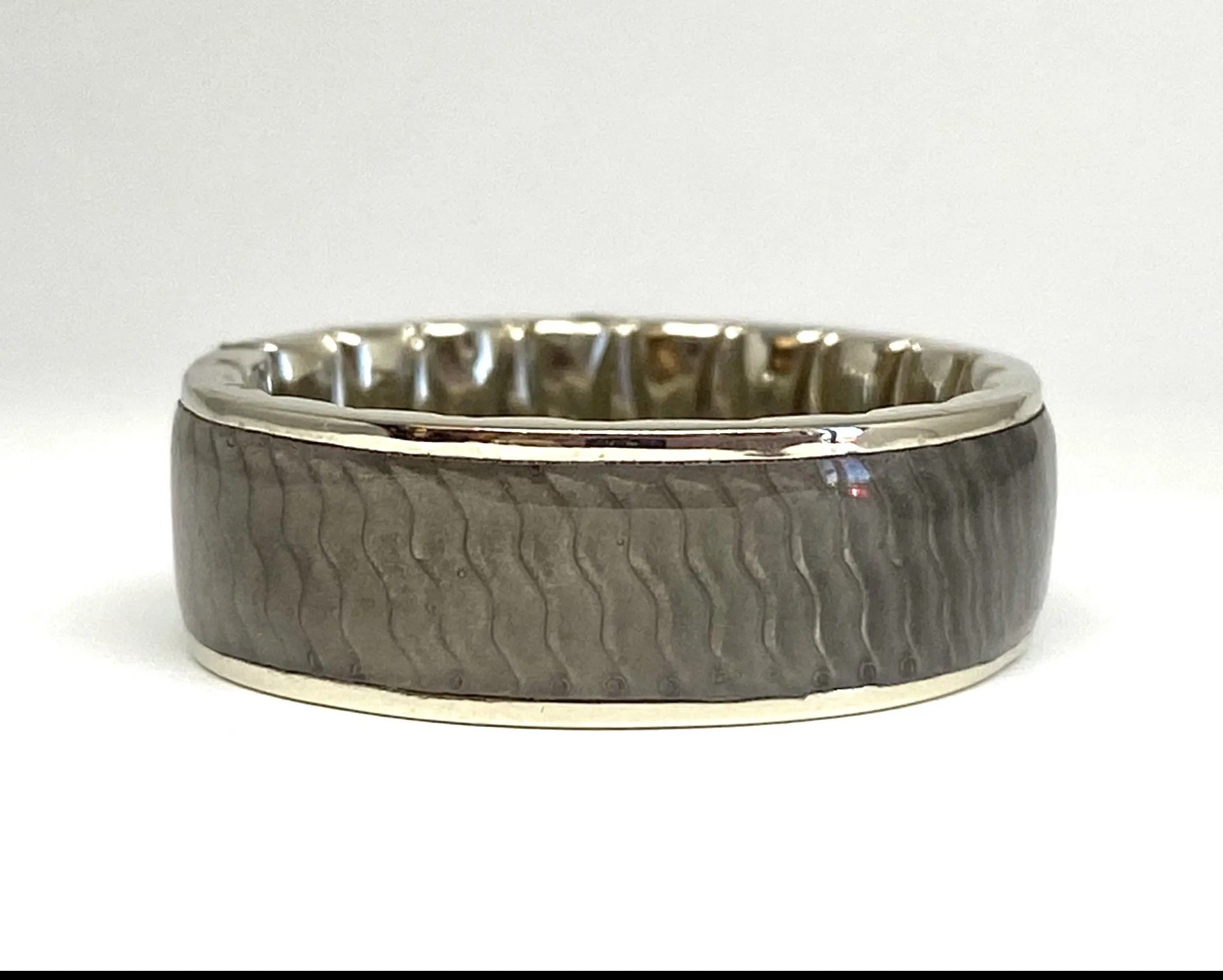 M-Fit 417 Precise Black Ceramic Stripe Wedding Band