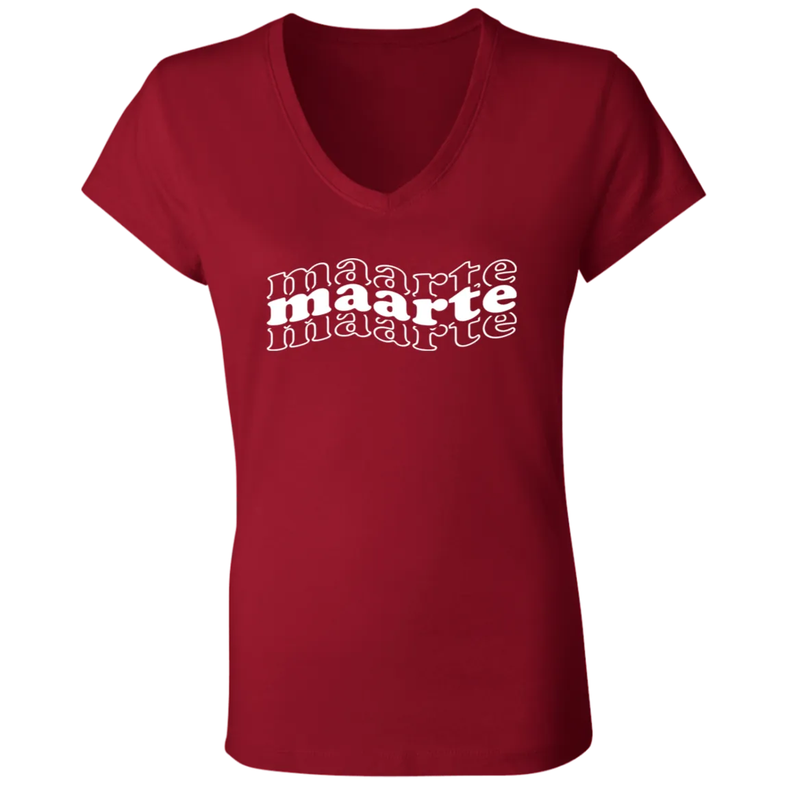 Maarte in Triple Ladies Jersey V-Neck T-Shirt