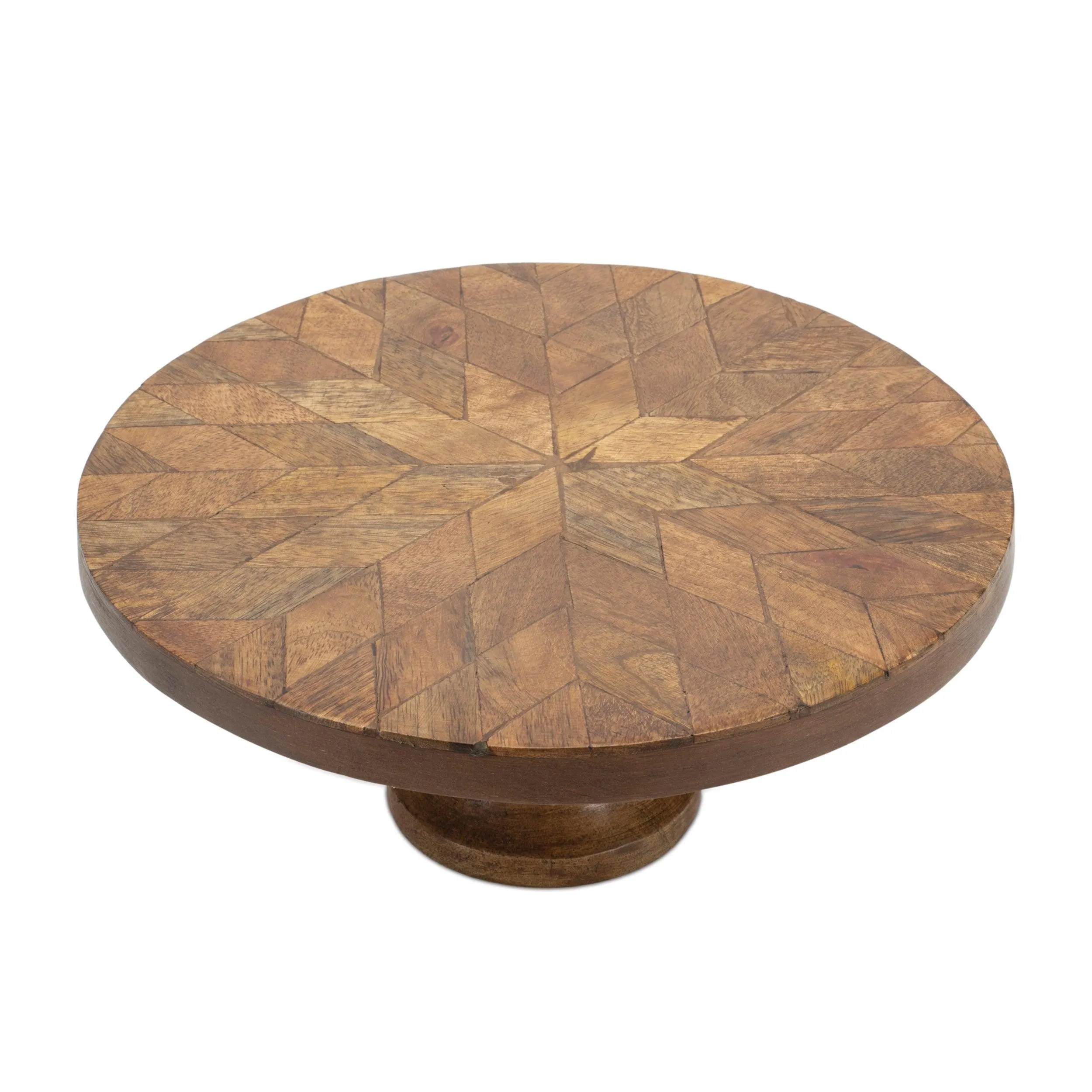 Mango Wood Pedestal Tray 10.5"D