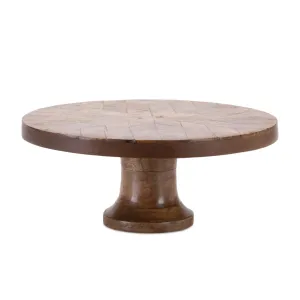 Mango Wood Pedestal Tray 10.5"D